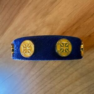 Rustic Cuff Blue and Gold Bracelet